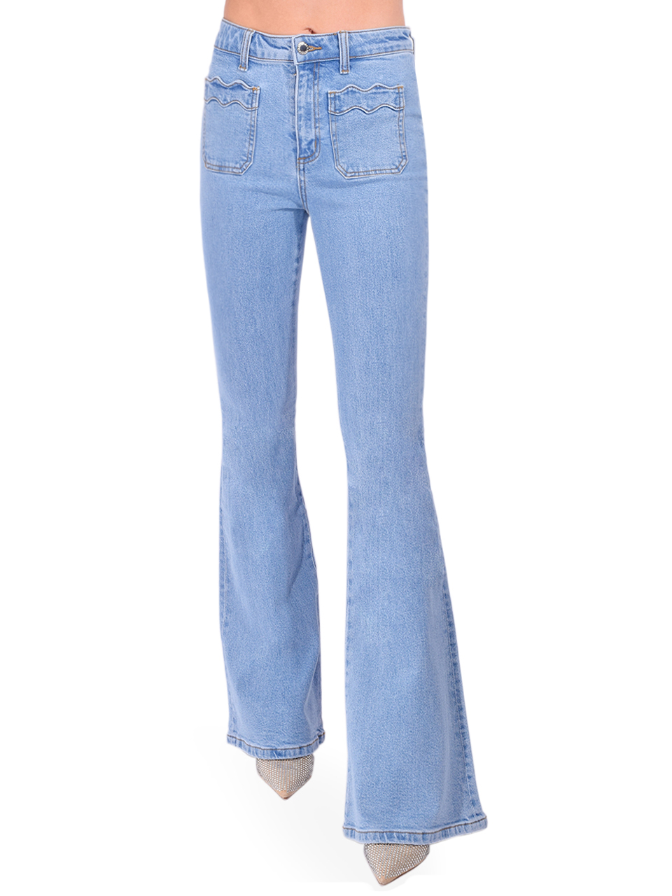 Retrofete Esperanza Denim Pant in Mercer Blue Front View 