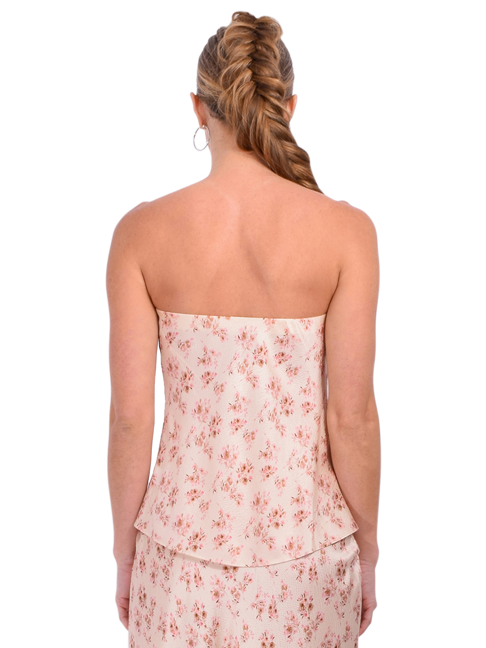 CAMI NYC Prima Hammered Silk Strapless Camisole in Dutch Fields Back View 