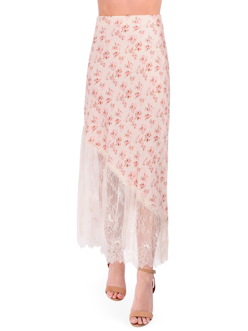 CAMI NYC Florian Hammered Silk Skirt in Dutch Fields Front View 