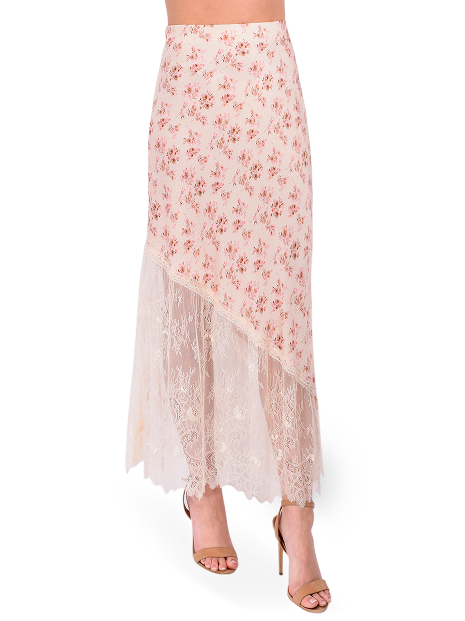 CAMI NYC Florian Hammered Silk Skirt in Dutch Fields Side View

