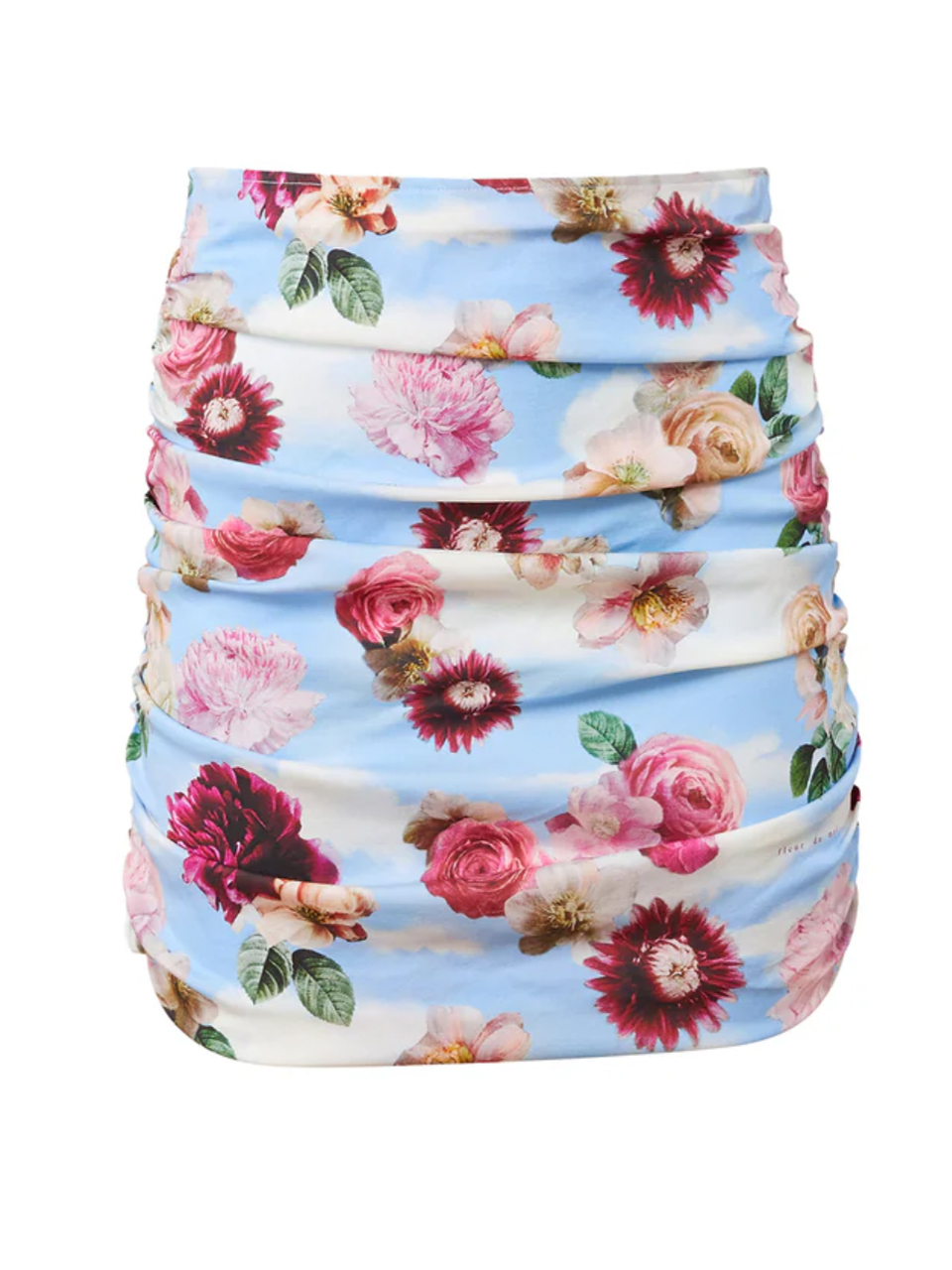 Fleur du Mal Georgette Ruched Skirt in Dreamy Floral Print Product Shot