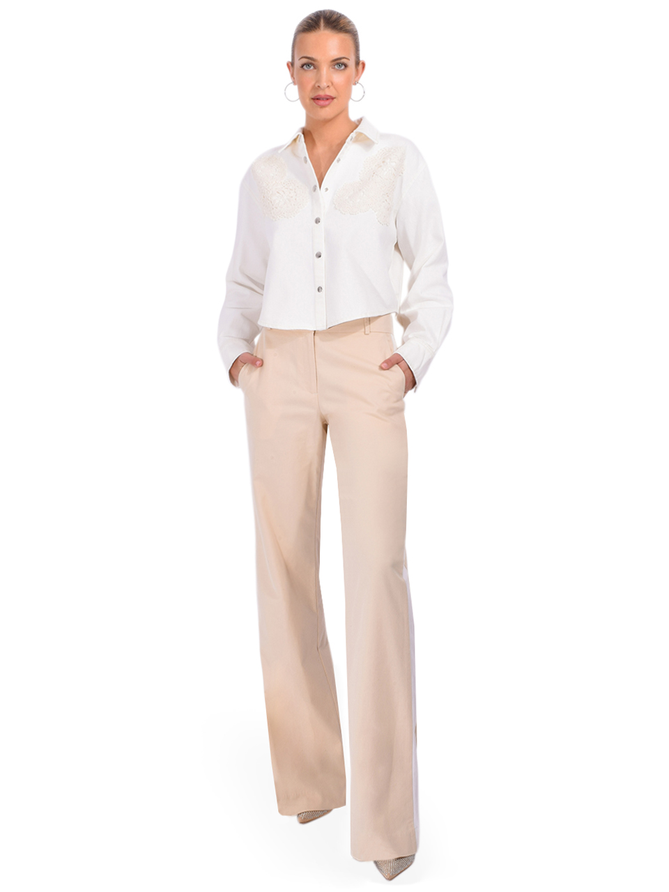 LE SUPERBE Workwear Tux Hybrid Pant in Pale Khaki Full Outfit 

