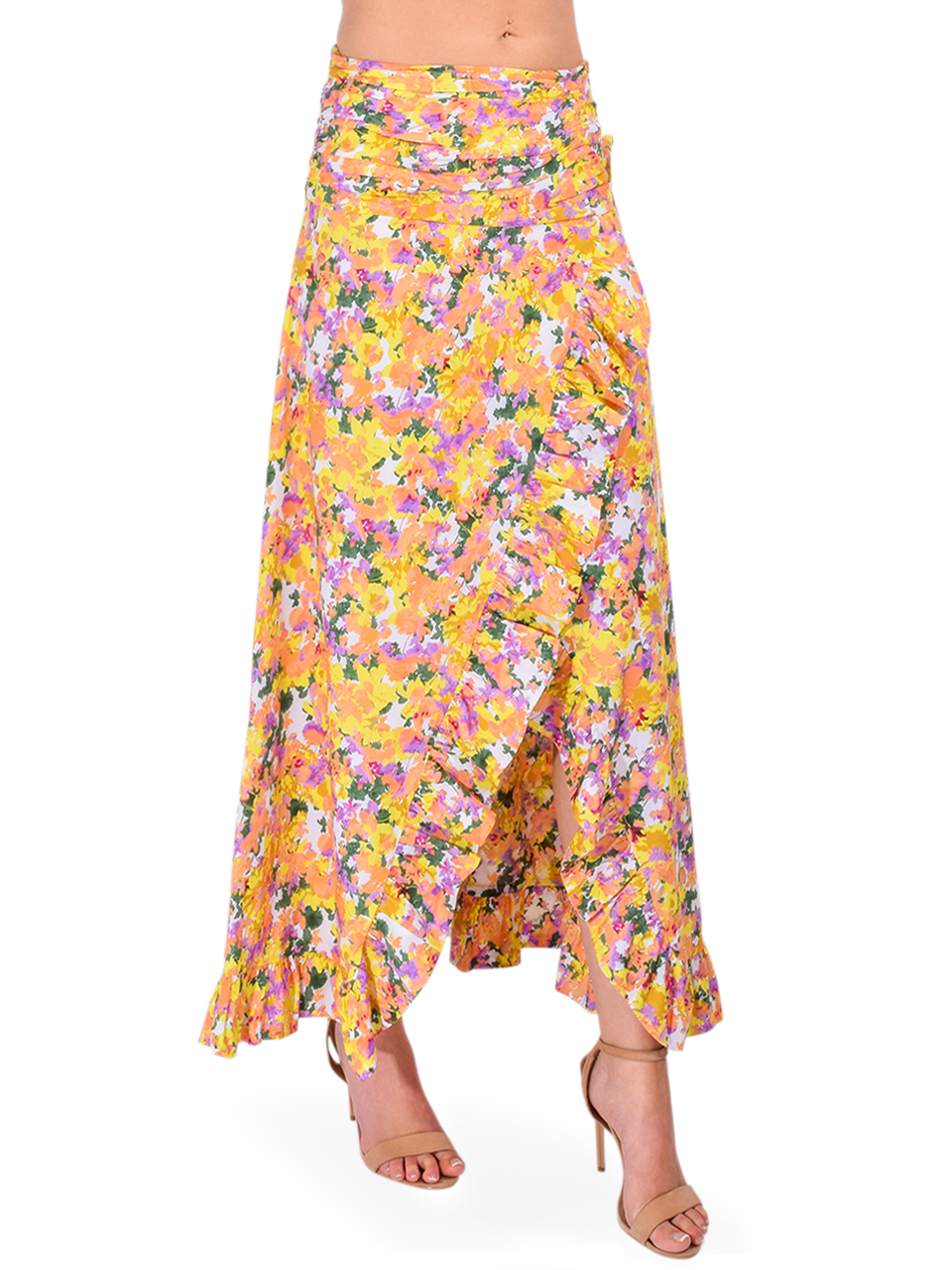 KIKA VARGAS Paulette Skirt in Dandelion Yellow Side View 

