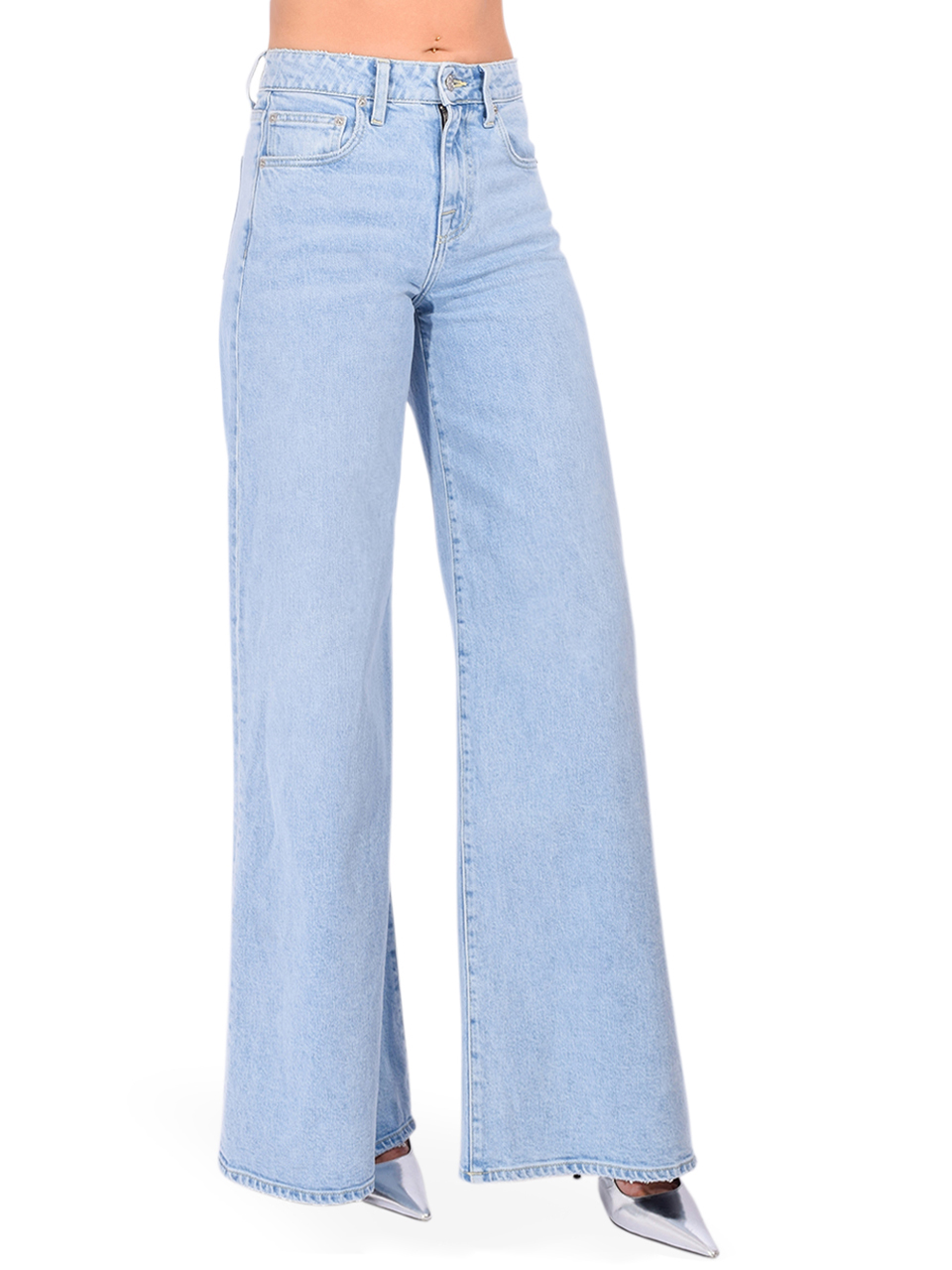 SIMKHAI Greer Super Wide Leg Jean in Santorini Side View 
