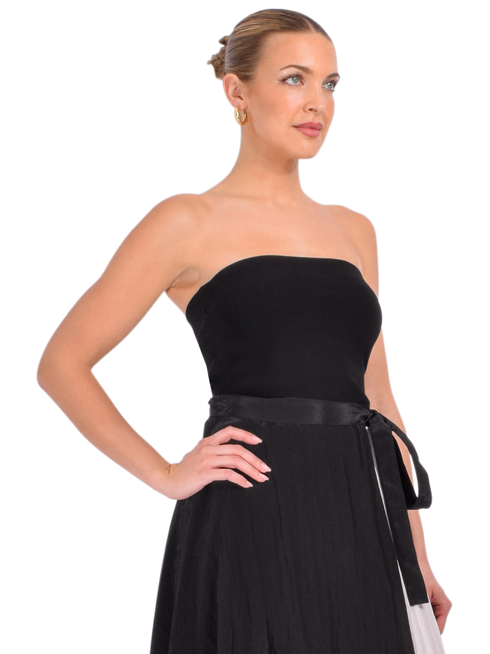 SIMKHAI Shawn Bustier Top In Black Side View 