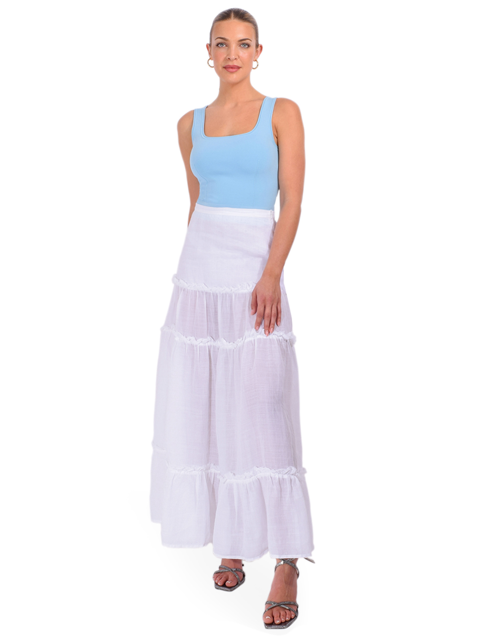 SIMKHAI Ramaina Tank in Azure Sky Full Outfit 

