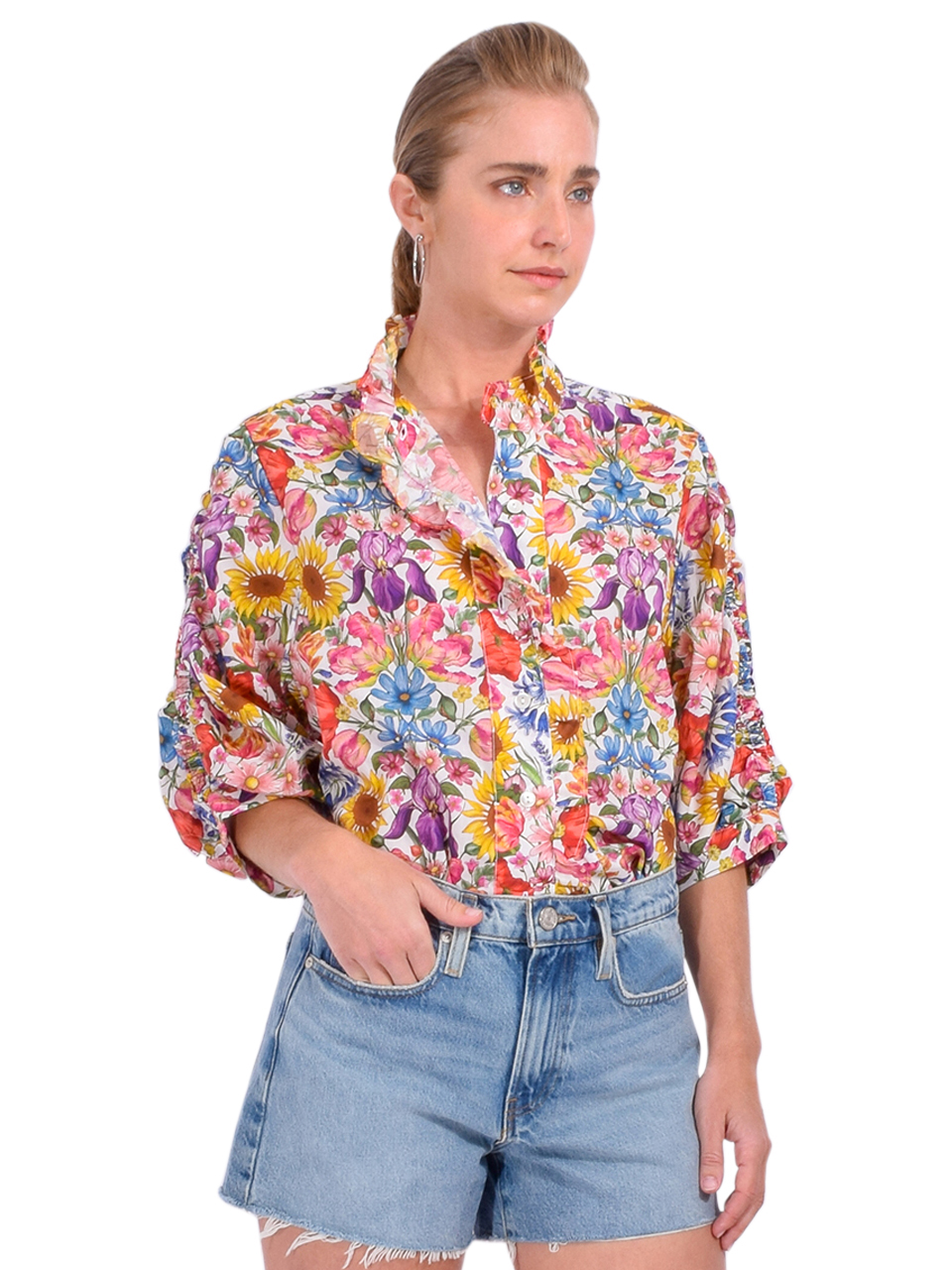 LOVE THE LABEL Carolina Top in Floral Muse Print Side View