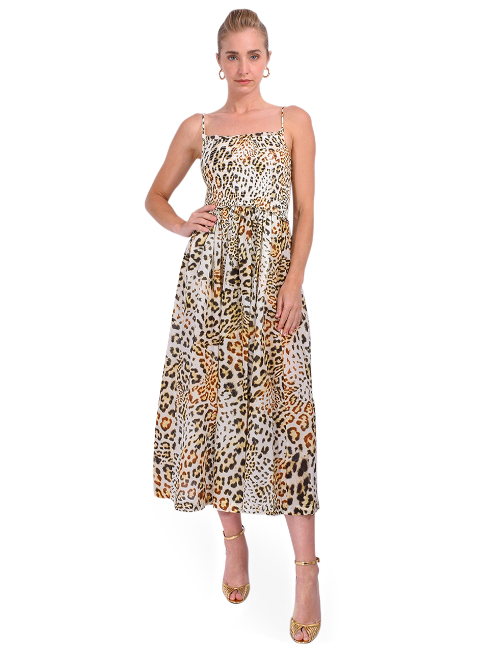 CARA CARA Carmen Dress in Cheetah Natural Front View 1