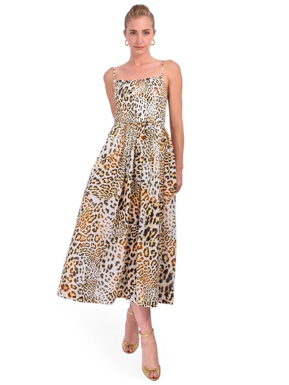 CARA CARA Carmen Dress in Cheetah Natural Front View 2