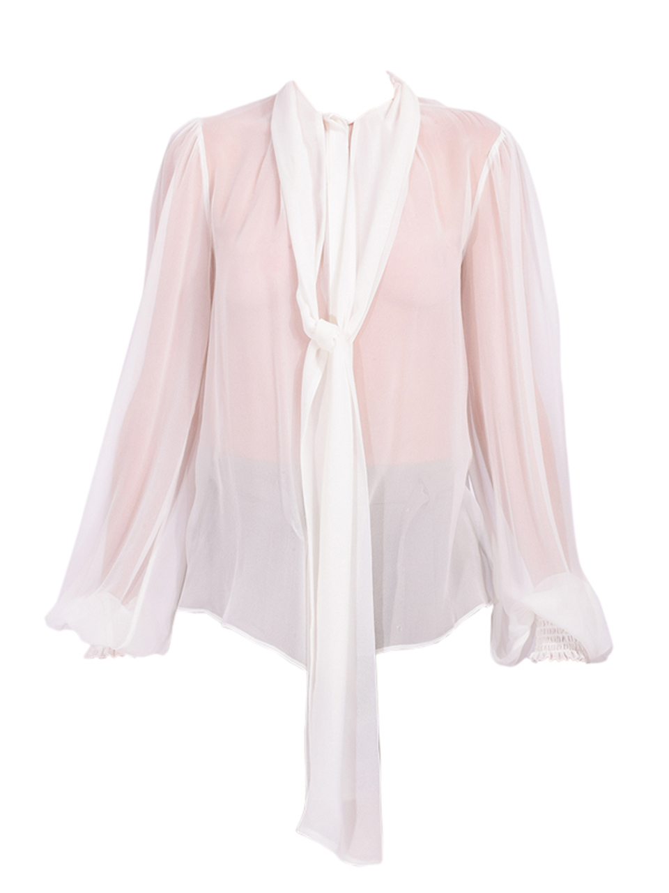 Retrofete Hasli Silk Chiffon Top in White Product Shot 