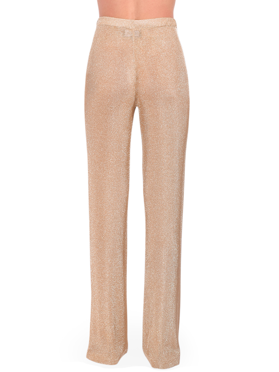 SER.O.YA Sheldon Metallic Knit Pant in Gold Back View 