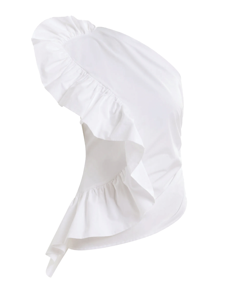 ESSENTIEL ANTWERP Haven Top With Ruffles in White Product Shot 