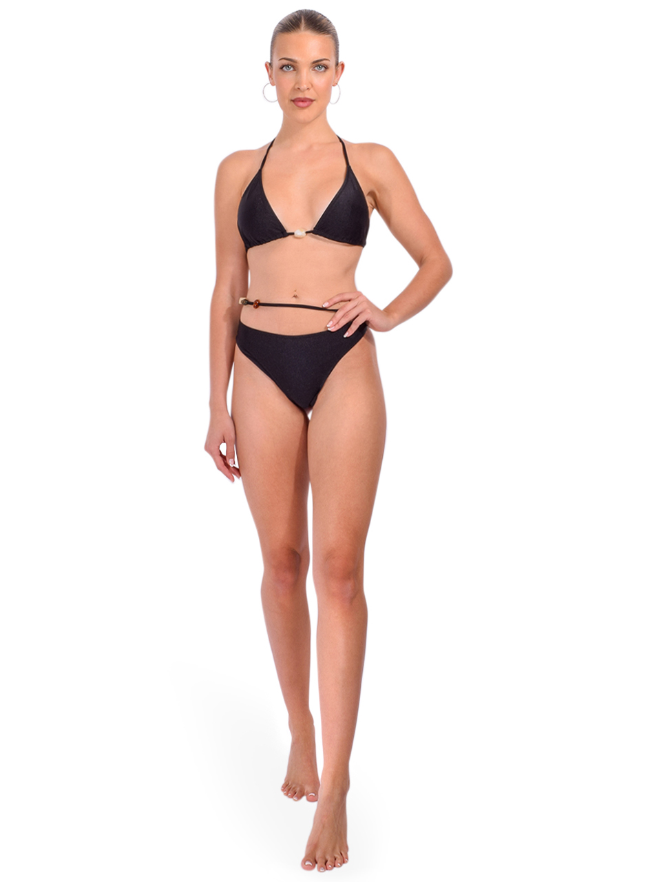 LAMARQUE Elandra Tafari Bikini Set in Black Front View 2