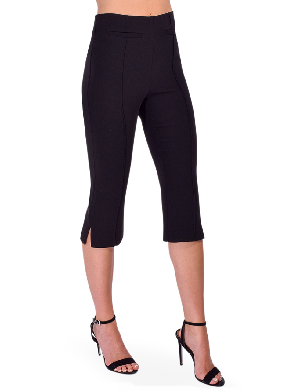 Cinq à Sept Lemonis Capri Pant in Black Side View 