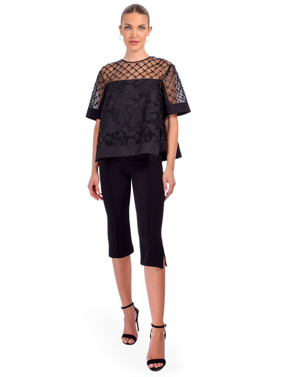 Cinq à Sept Lemonis Capri Pant in Black Full Outfit 