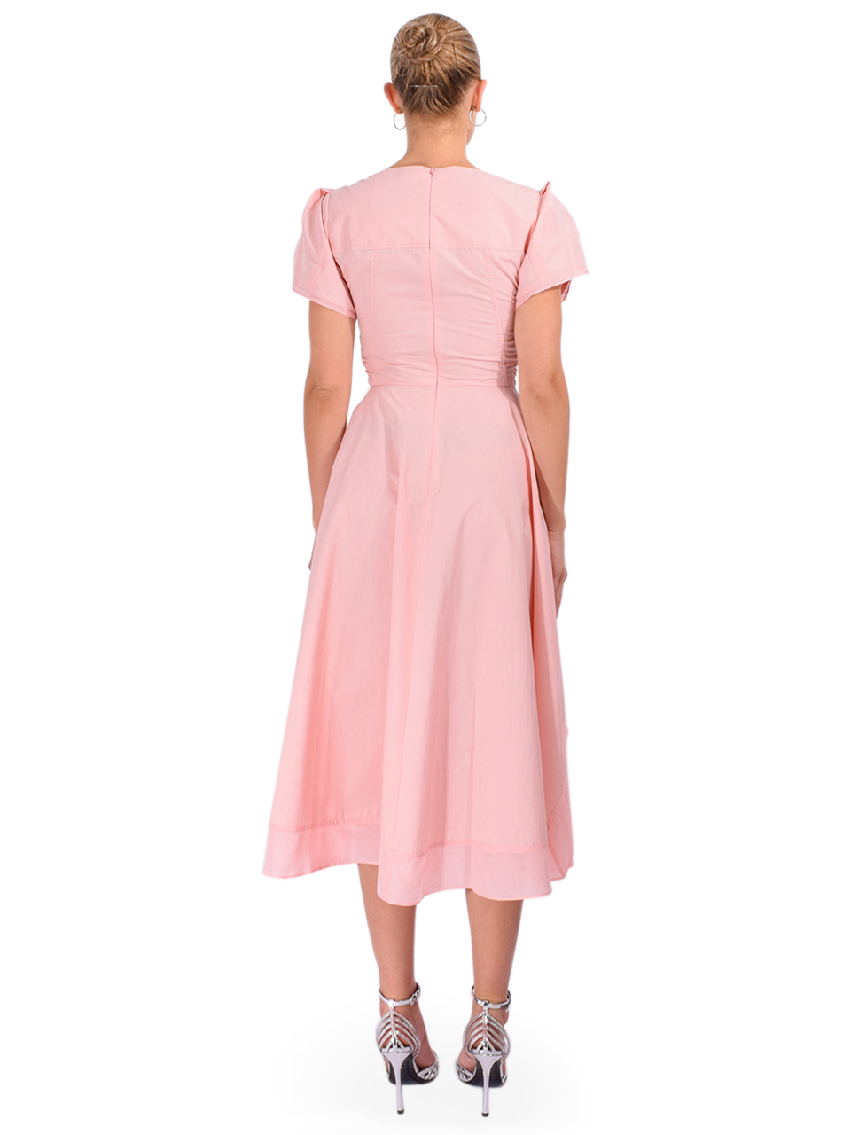 3.1 Phillip Lim Tulip Sleeve V-Neck Dress in Petal Back View 