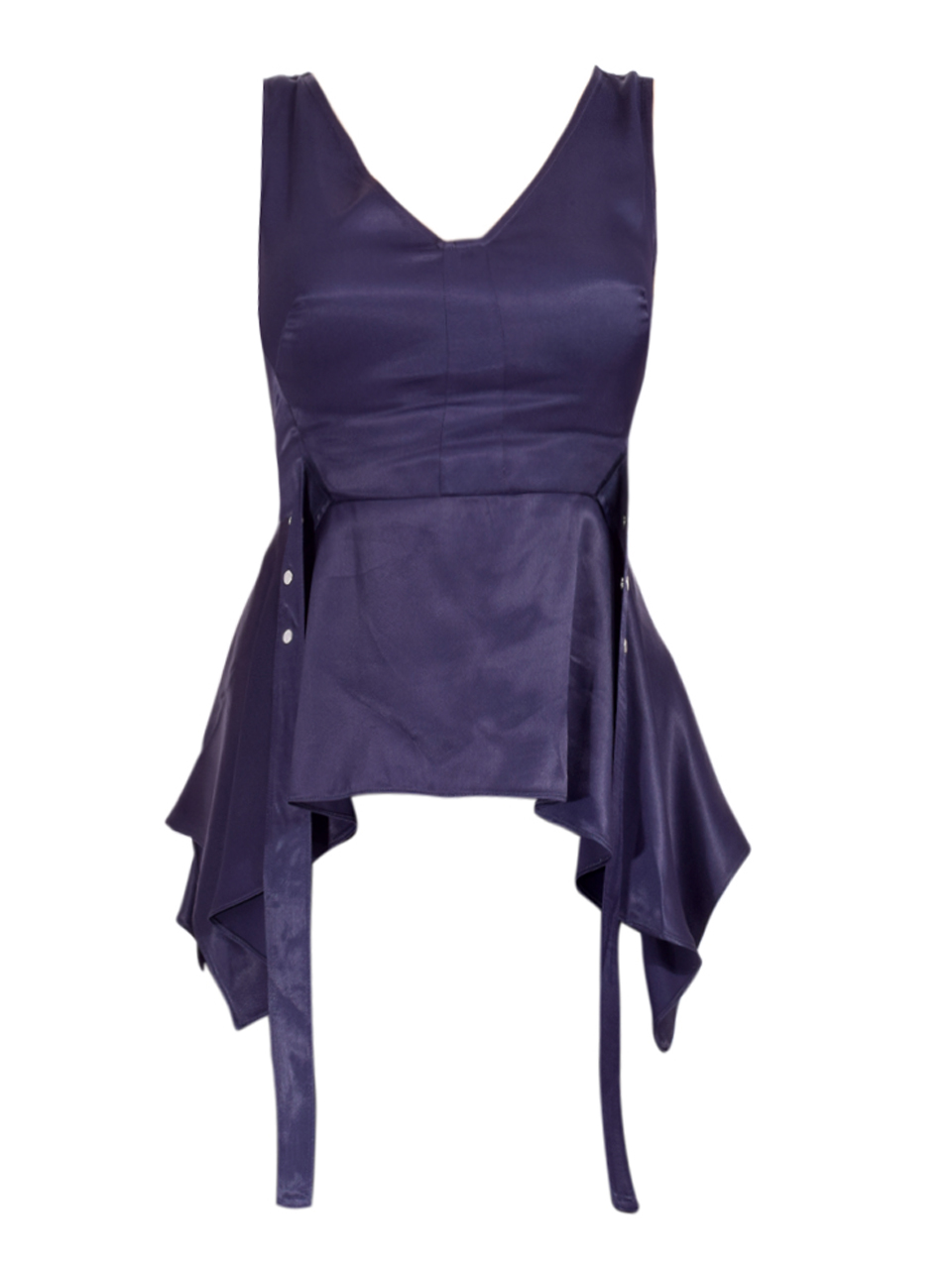3.1 Phillip Lim V-Neck Flounce Top in Midnight