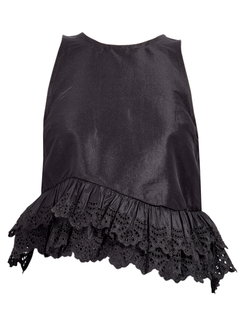 KIKA VARGAS Li Top in Black Taffeta