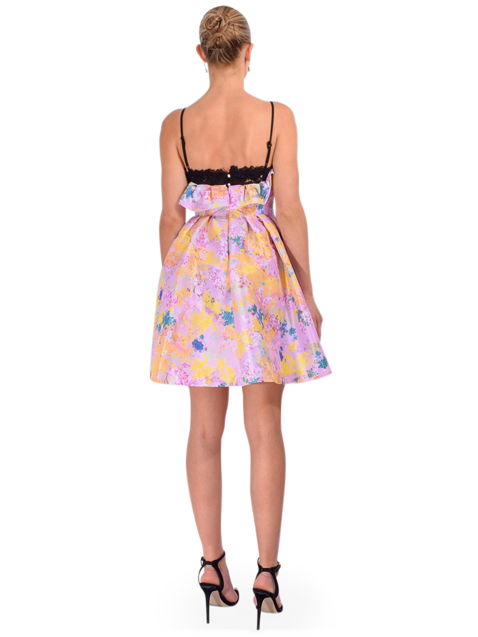KIKA VARGAS Odile Dress in Pink Orchid Taffeta Back View 