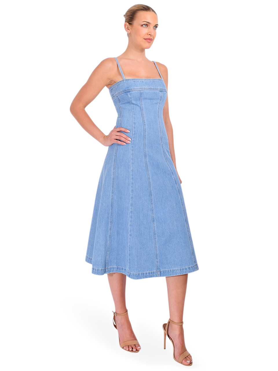 L'AGENCE Mitzy Denim Dress in Le Grand Side View 
