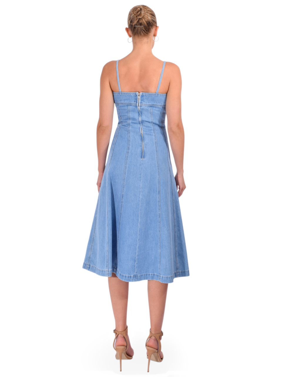 L'AGENCE Mitzy Denim Dress in Le Grand Back View 