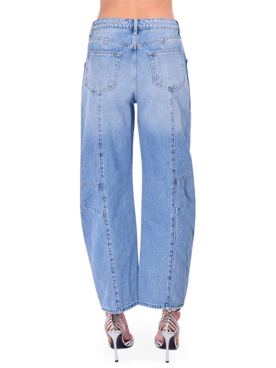 L'AGENCE Cody Cropped Barrel-Leg Jean in Cristo Back View 