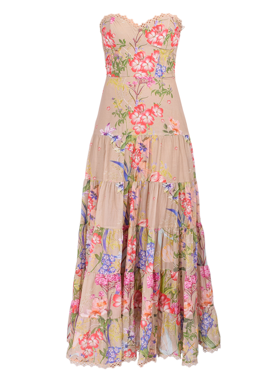 Charo Ruiz Danny Long Dress in Olive Botanic Product Shot 