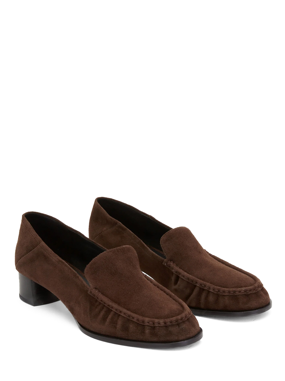 3.1 Phillip Lim Nadia Heeled Loafer in Chocolate Front Side View 