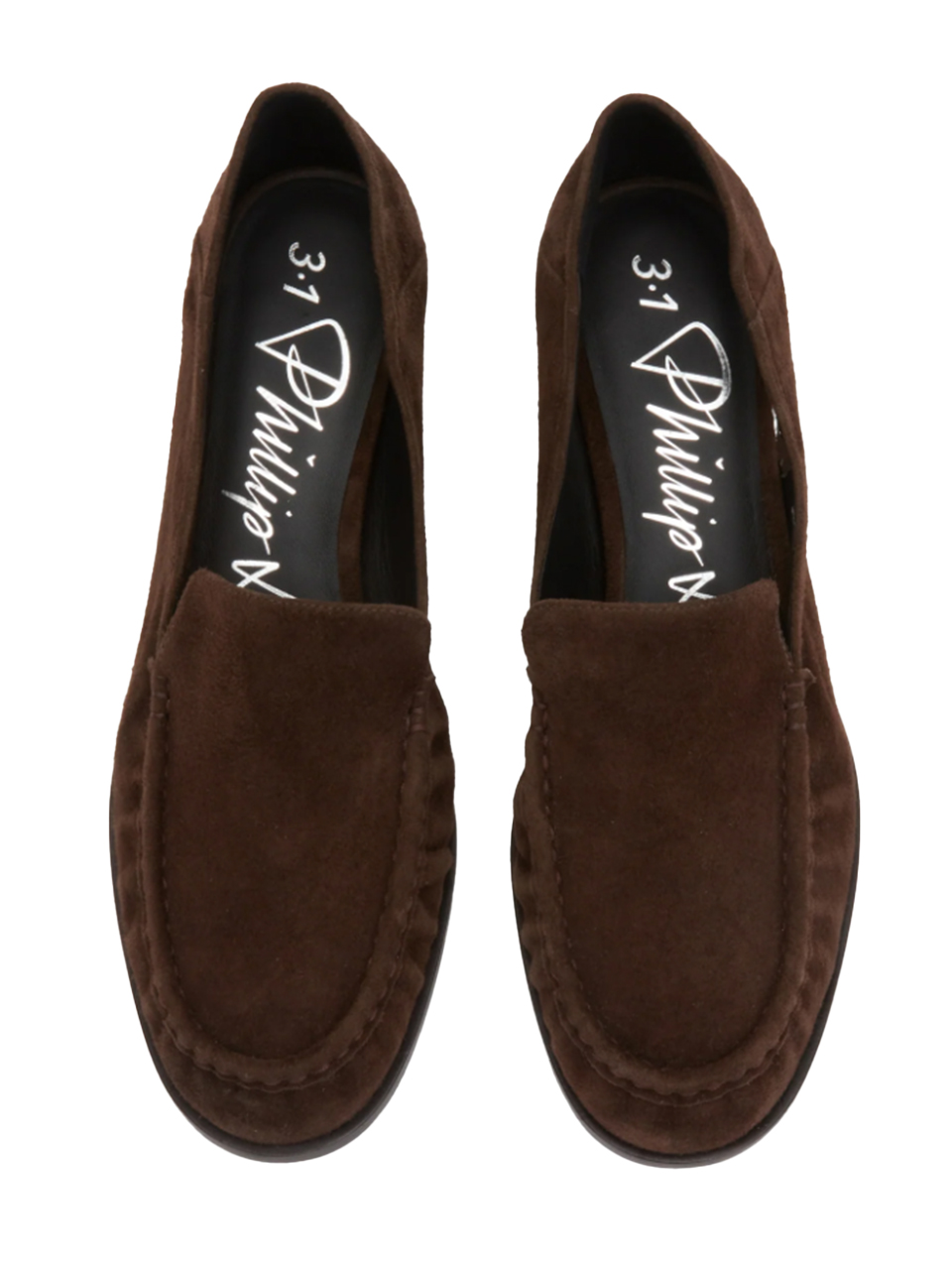 3.1 Phillip Lim Nadia Heeled Loafer in Chocolate Top View 