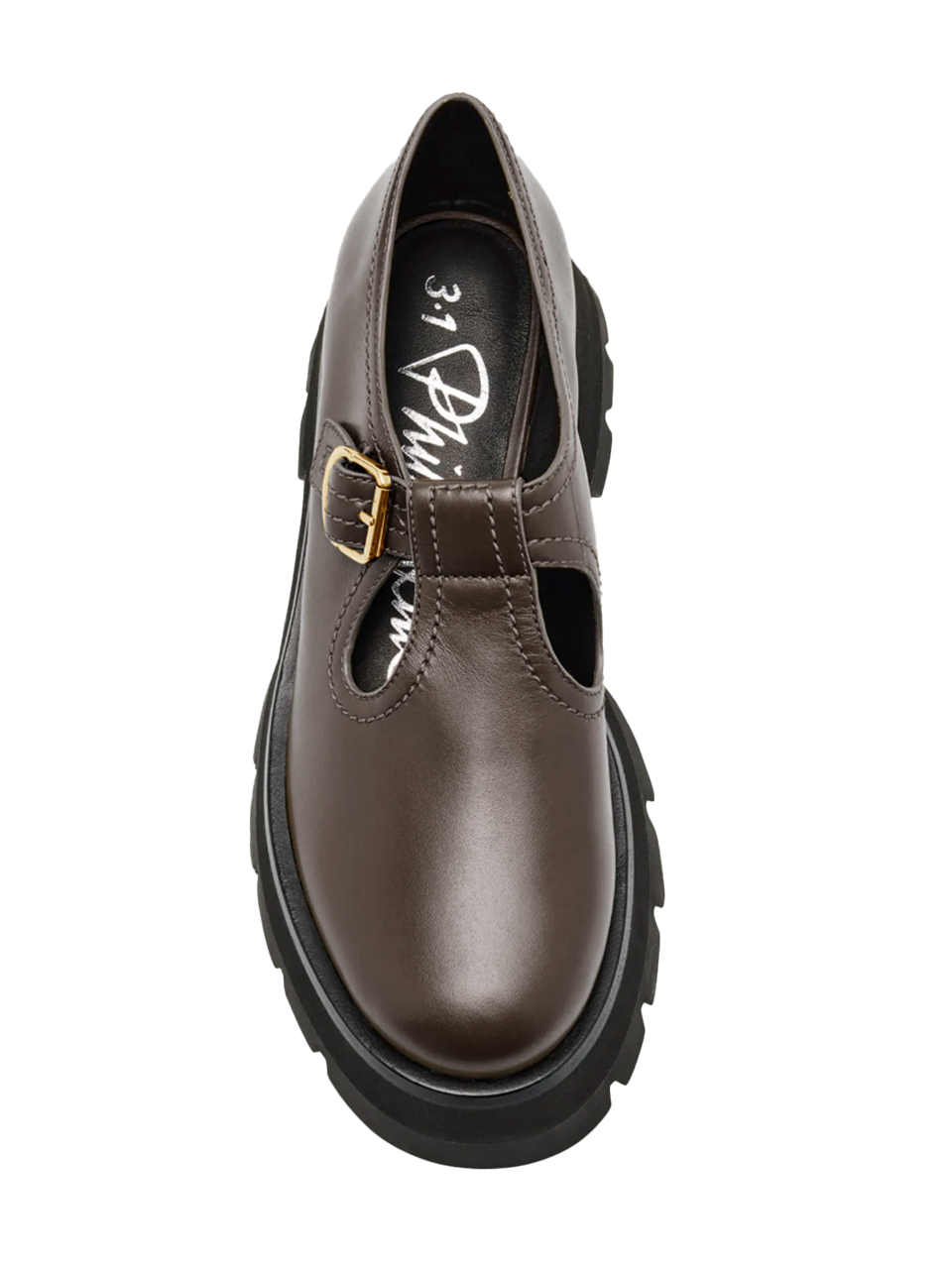 3.1 Phillip Lim Kate Lug Sole Mary Jane in Black Top View 