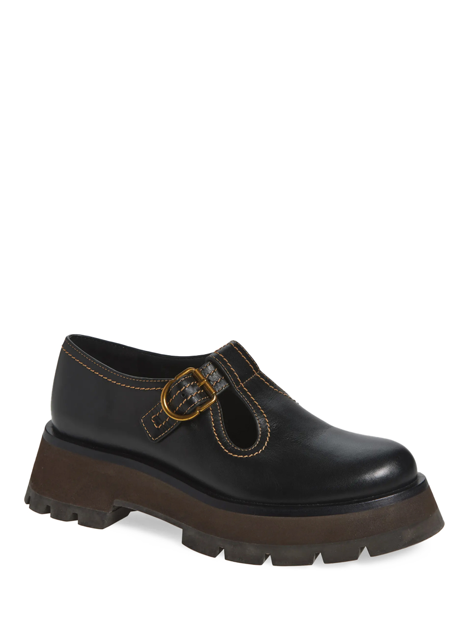 3.1 Phillip Lim Kate Lug Sole Mary Jane in Black Front Side View 