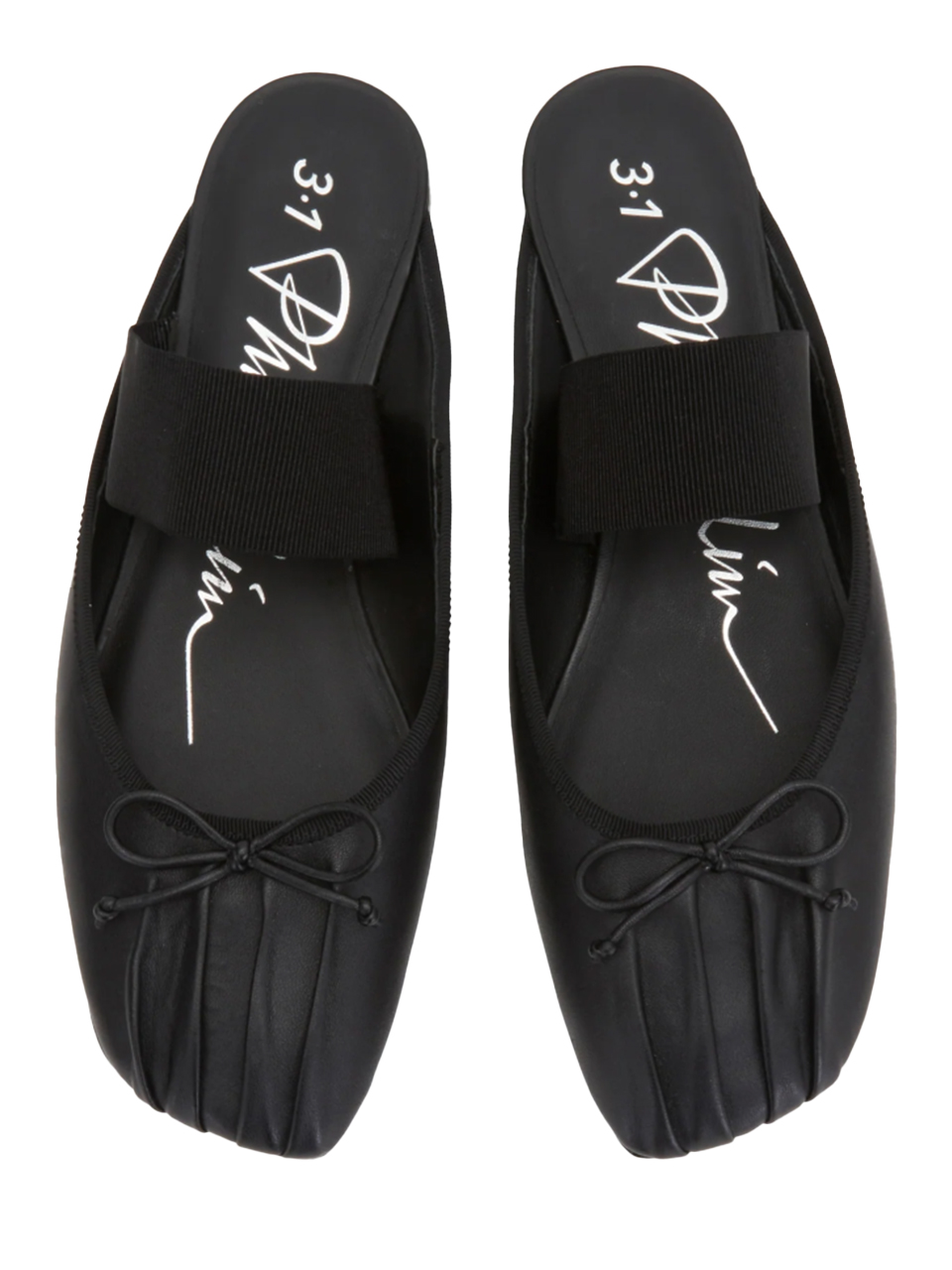 3.1 Phillip Lim ID Ballerina Mule in Black Top View 
