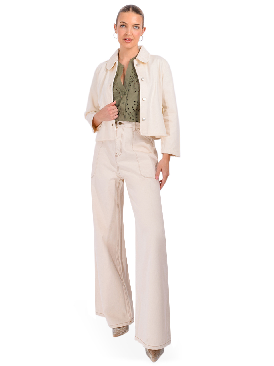 Ba&sh Etiny Jacket in Ecru Full Outfit 