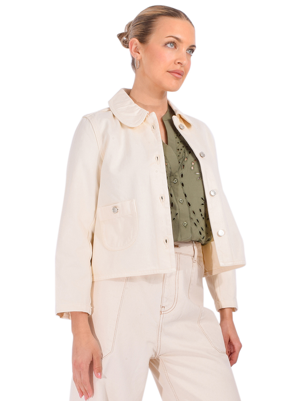 Ba&sh Etiny Jacket in Ecru Side View 