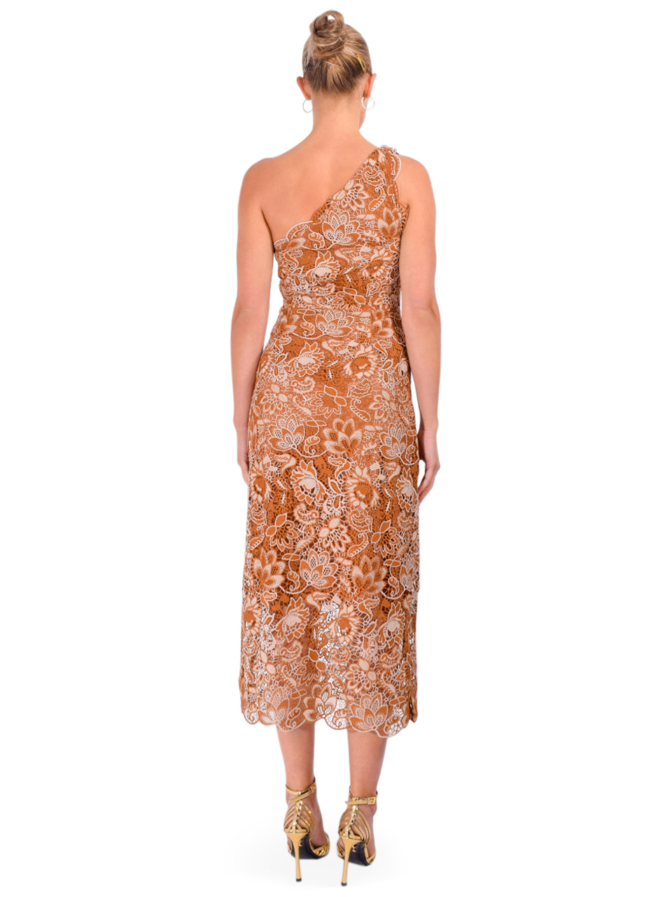 CAMI NYC Sintra Crochet Dress in Brown Back View 