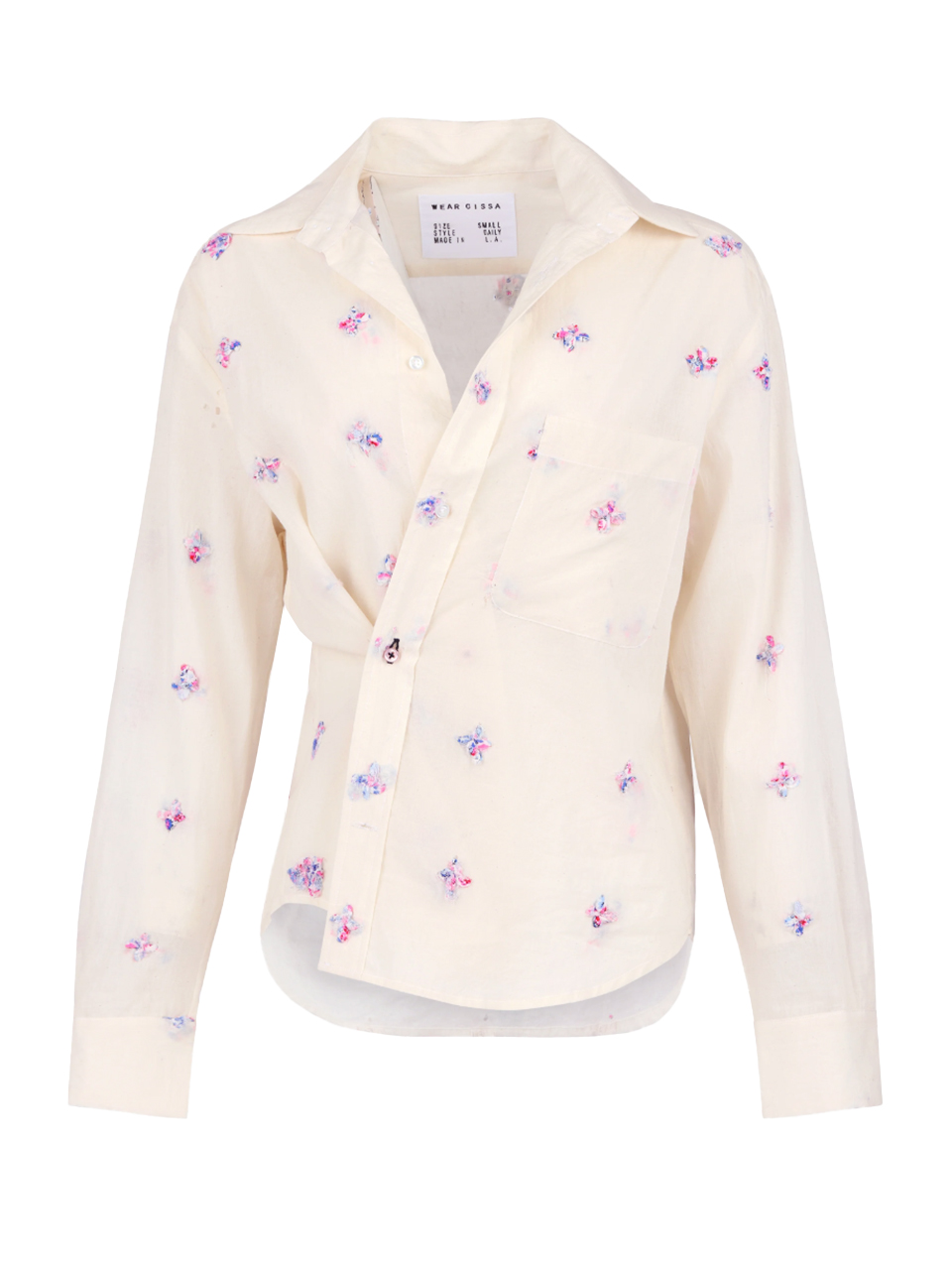 CISSA The Daily Button Down Shirt in Bloom Embroidery

