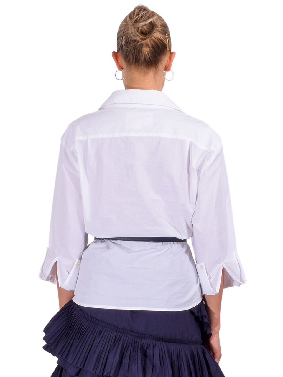 CISSA The Paper Cotton Overshirt in Optic White Back View 

