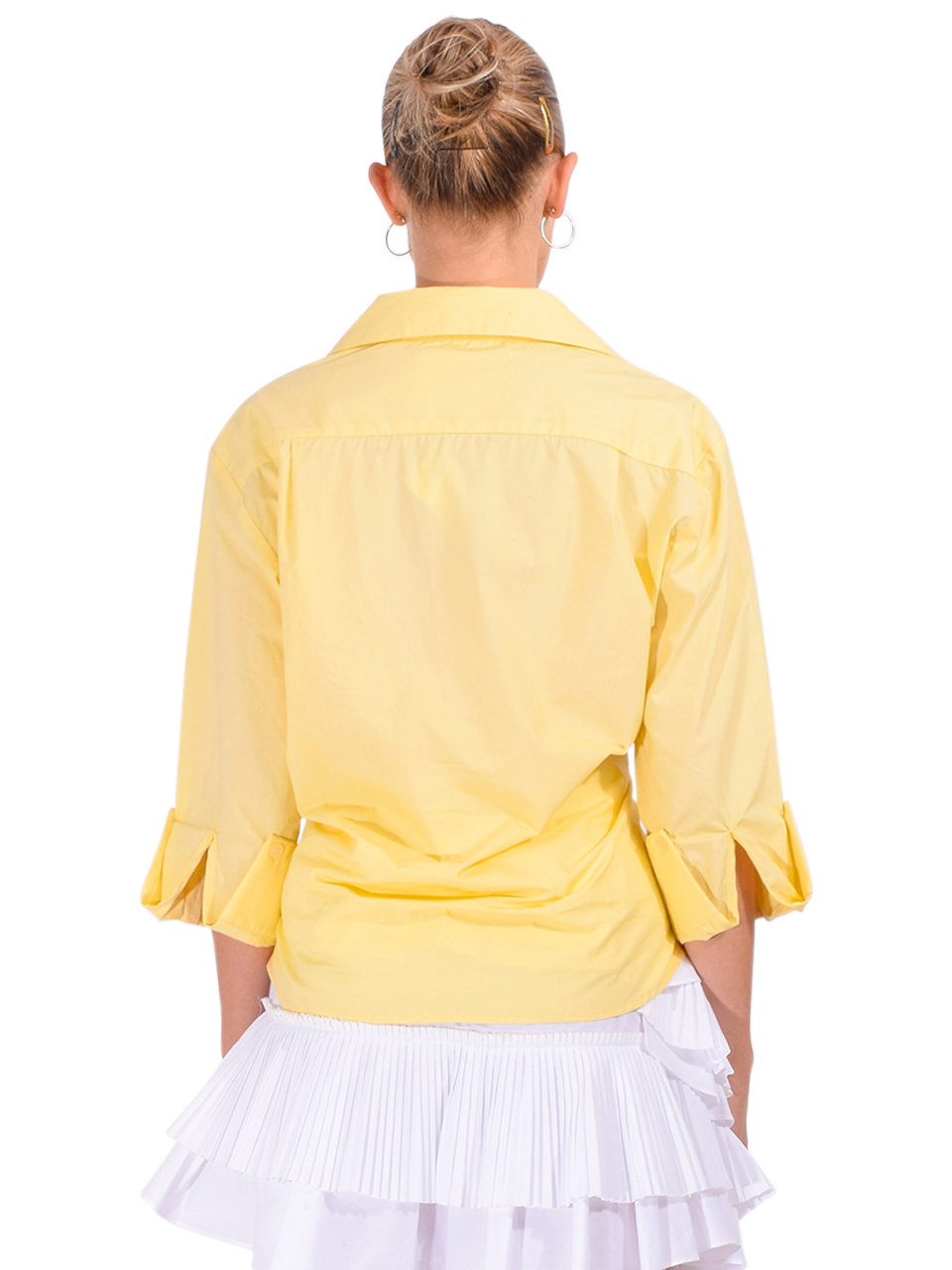 CISSA The Paper Cotton Overshirt in Butter Back View