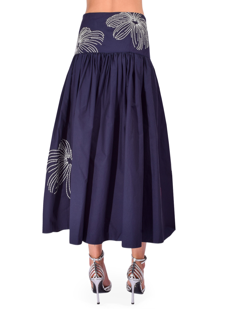 Cinq à Sept Sunburst Kierelle Skirt in Navy Back View 