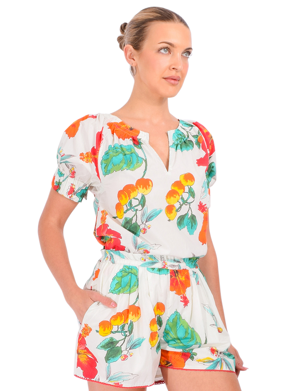 LOVE THE LABEL Dawson Top in Carmela Floral Print Side View 