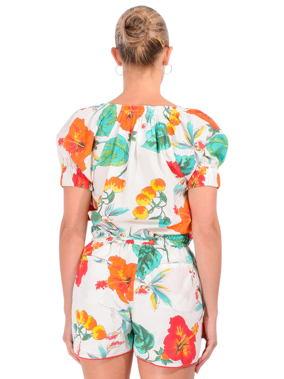 LOVE THE LABEL Dawson Top in Carmela Floral Print Back View 