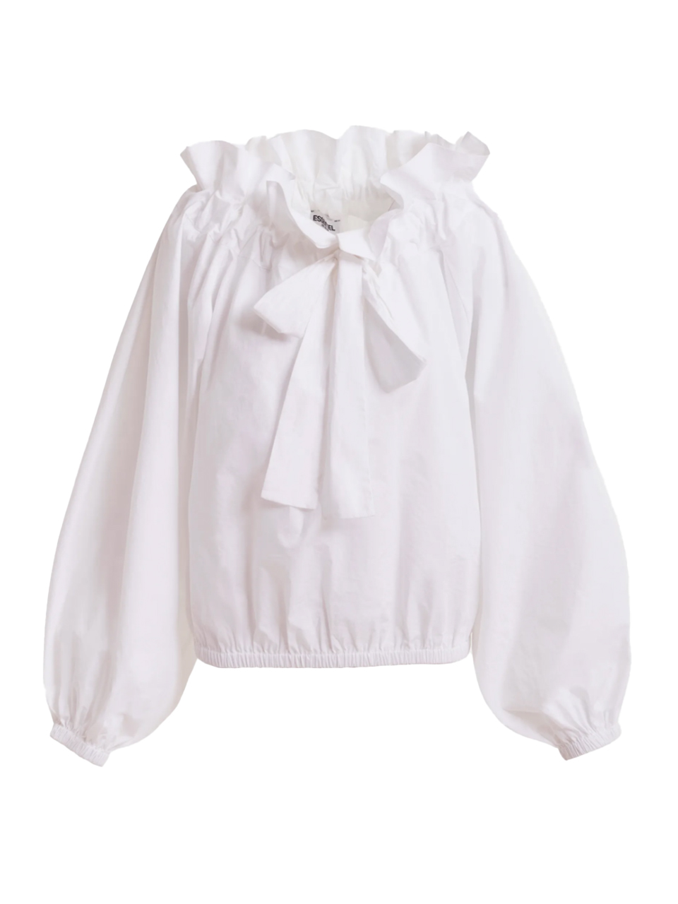 ESSENTIEL ANTWERP Haquiri Voluminous Top in White Product Shot 