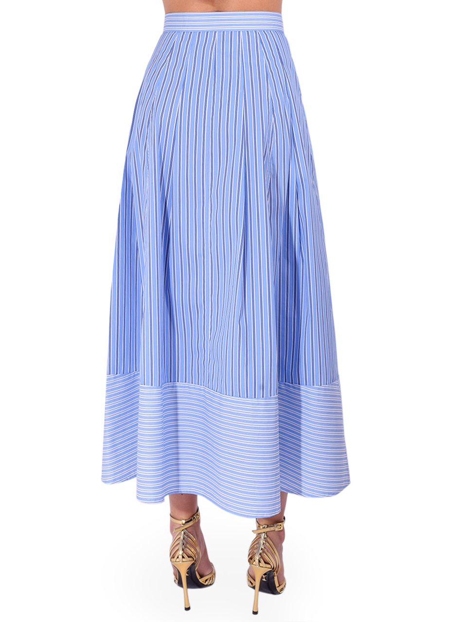 Karina Grimaldi Malaga Striped Skirt in Blue Back View 

