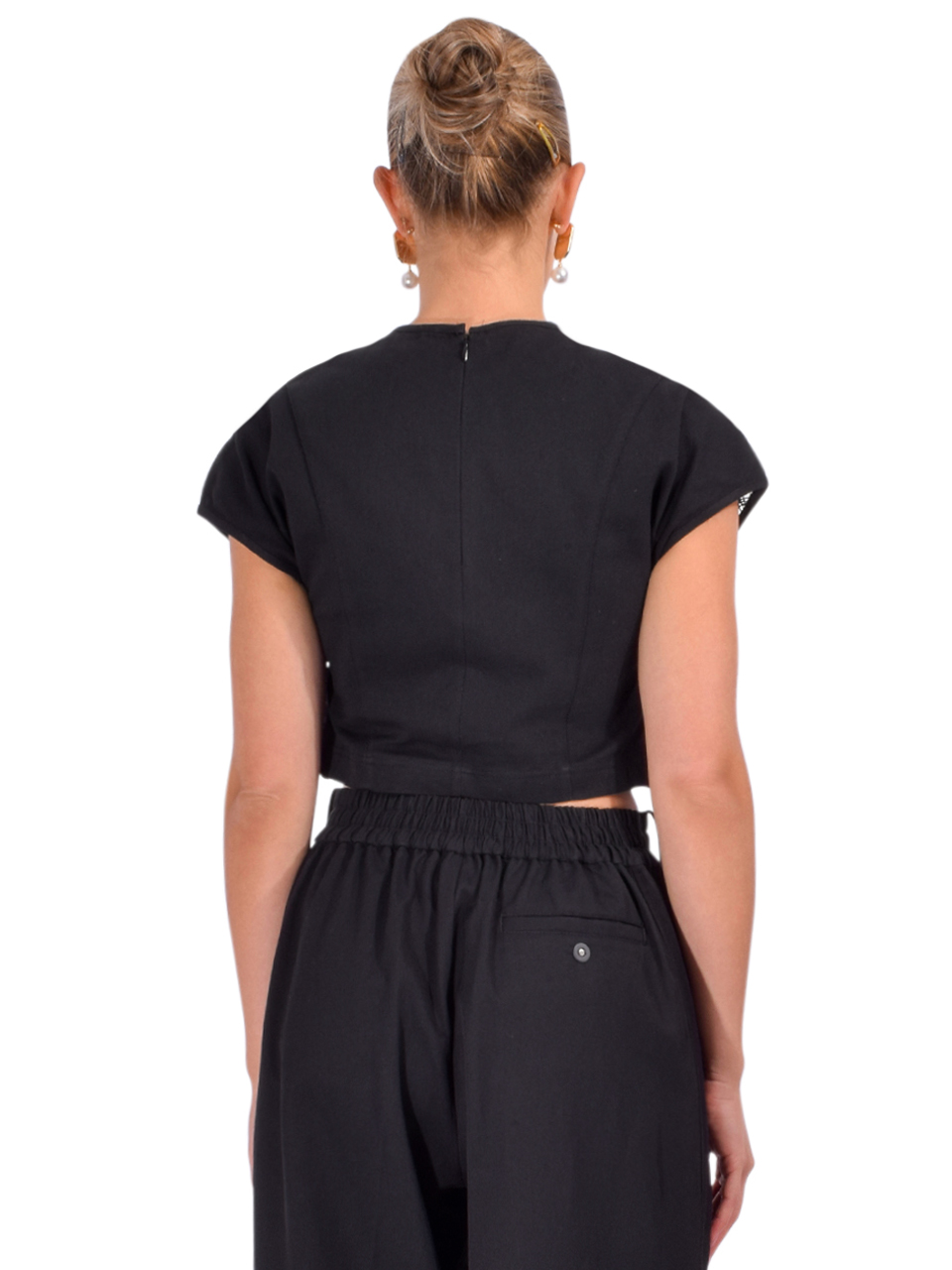 Sabina Musayev Silvia Top in Black Back View 