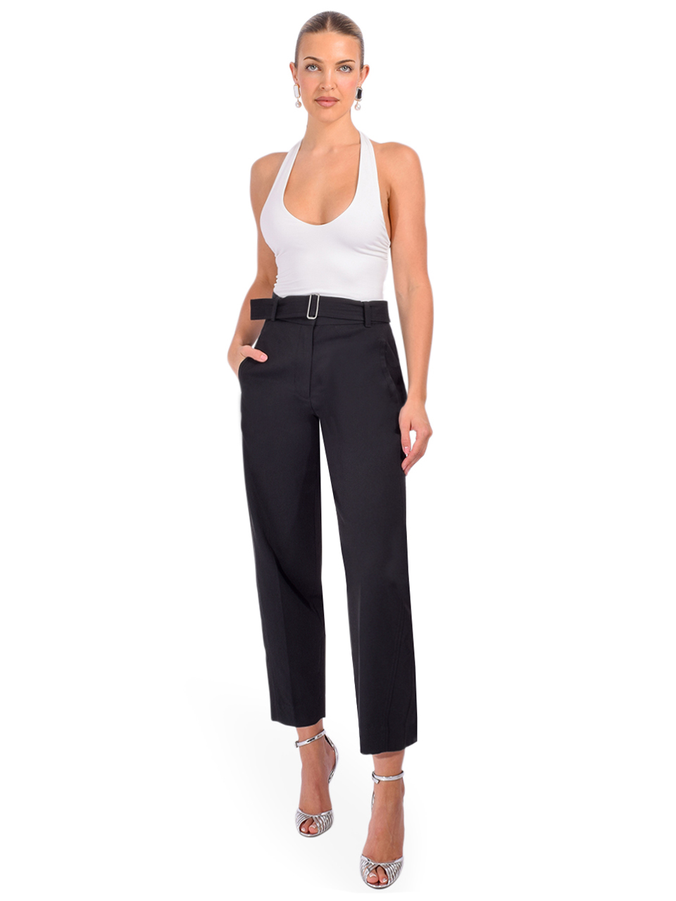 3.1 Phillip Lim Utility Flat-Front Banana Trousers in Black Full Outfit 