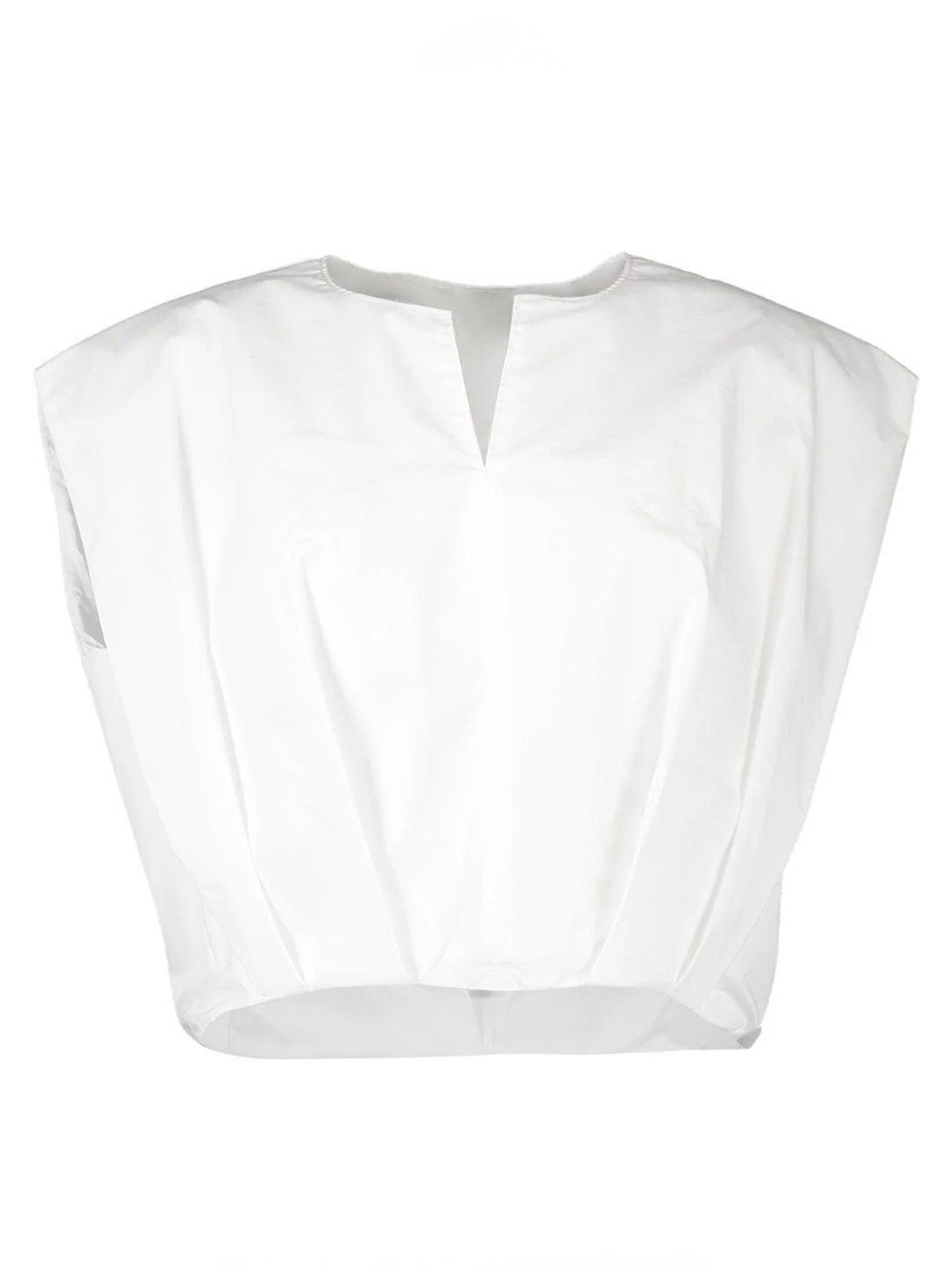 SIMKHAI Wrenli Pleated Top in White Product Shot 