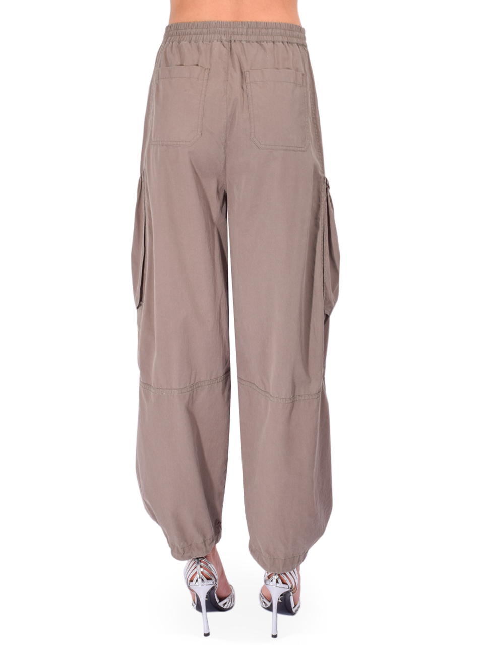 SIMKHAI Easton Pull-On Pant in Faded Olive Back View 