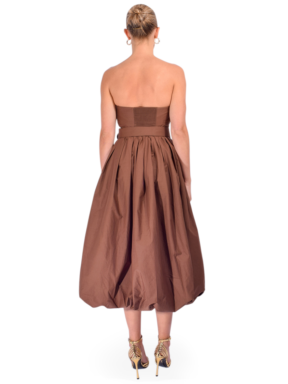 Cara Cara Anisha Dress in Truffle Back View 