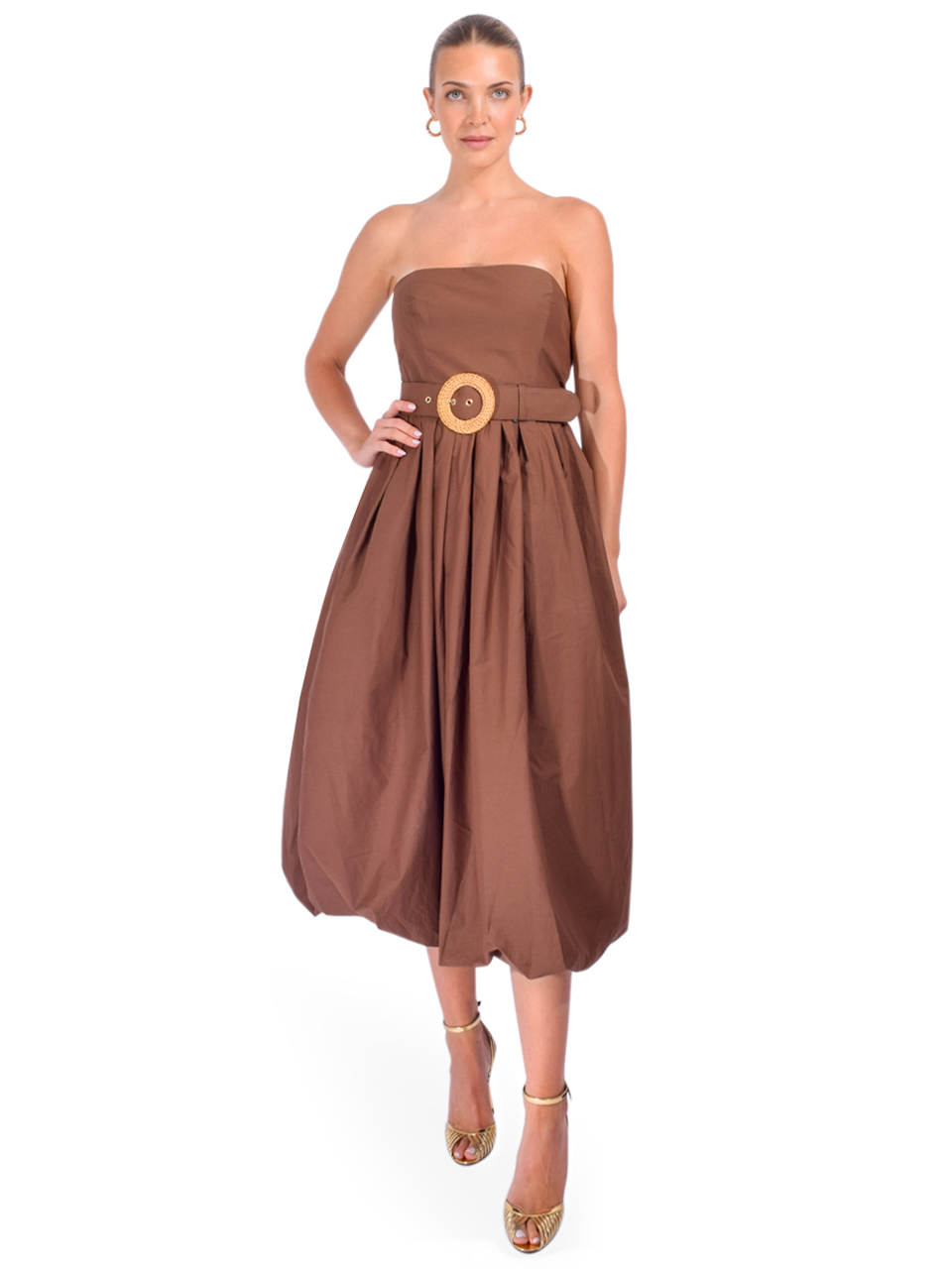 Cara Cara Anisha Dress in Truffle Front View 1