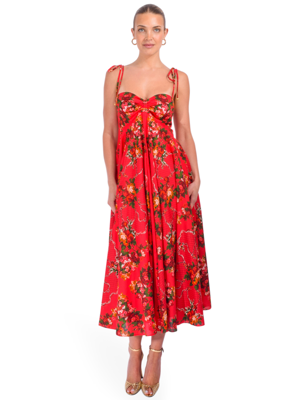Cara Cara Sunray Dress in Gemma Scarf Pink Front View 2